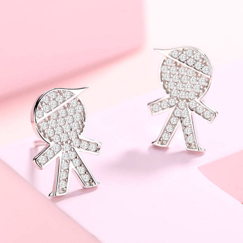 Sterling Silver Crystal Children Stud Earrings