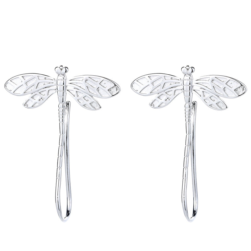 Sterling Silver and 14K Gold Dangle Dragonfly Earrings