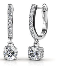 Sterling Silver Swarovski Stud Drop & Dangle Earring