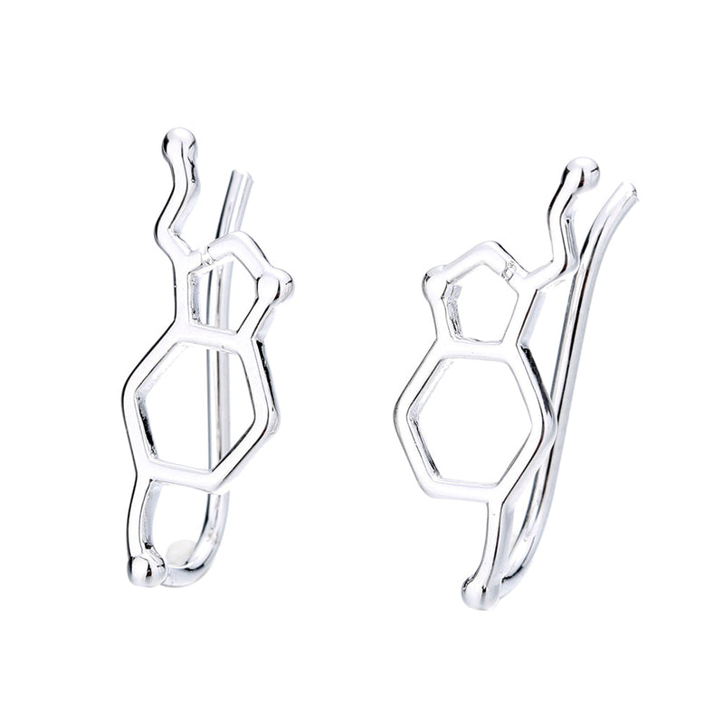 Sterling Silver Molecule Drop Earrings