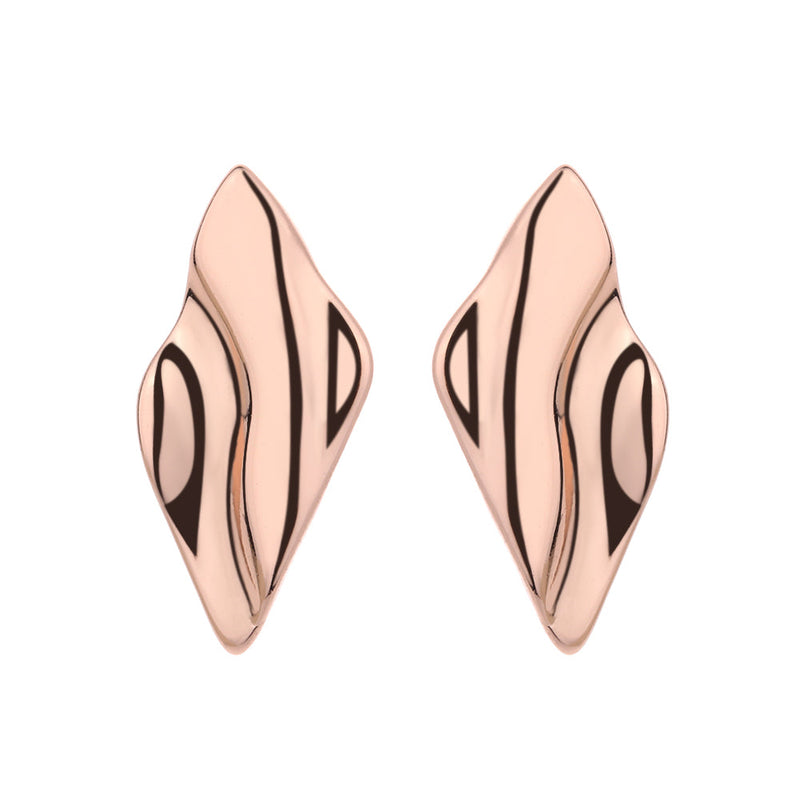 14K Gold And Sterling Silver Hammered Earrings