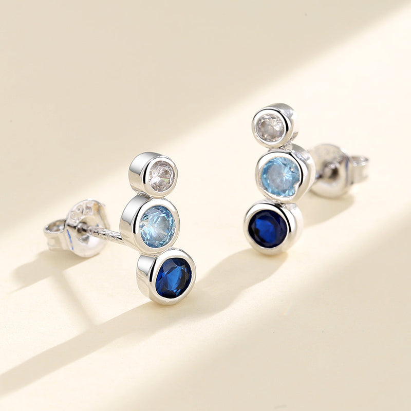 Sterling Silver Ombre Earrings with Swarovski Crystals