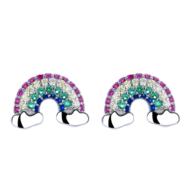 Sterling Silver Rainbow Earrings with crystals from Swarovski