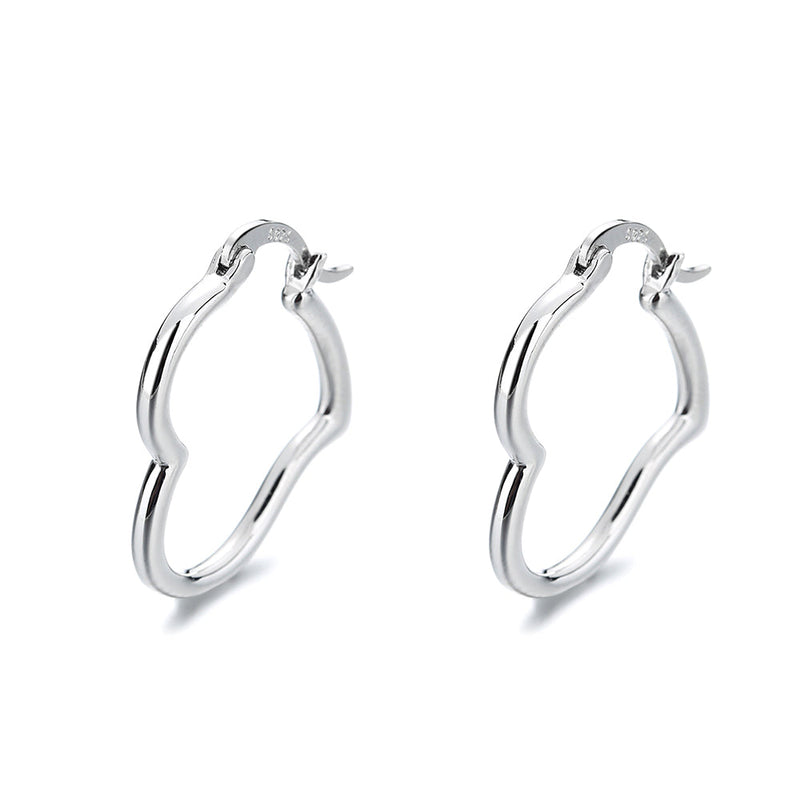 Amy and Annette 18K White Gold Heart Hoop Earrings