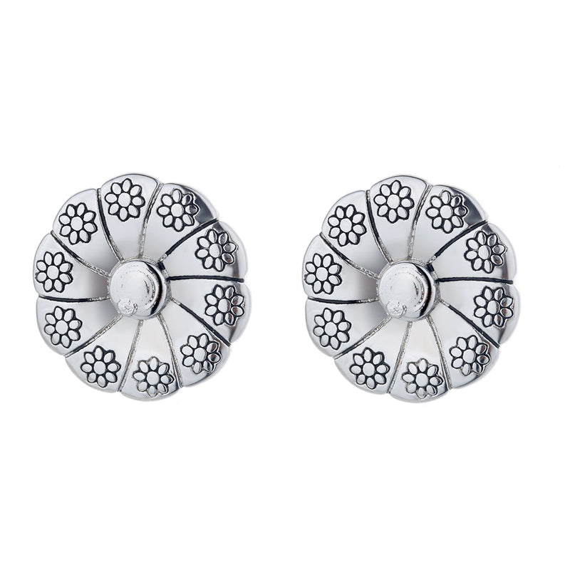 Sterling Silver Floral Earrings