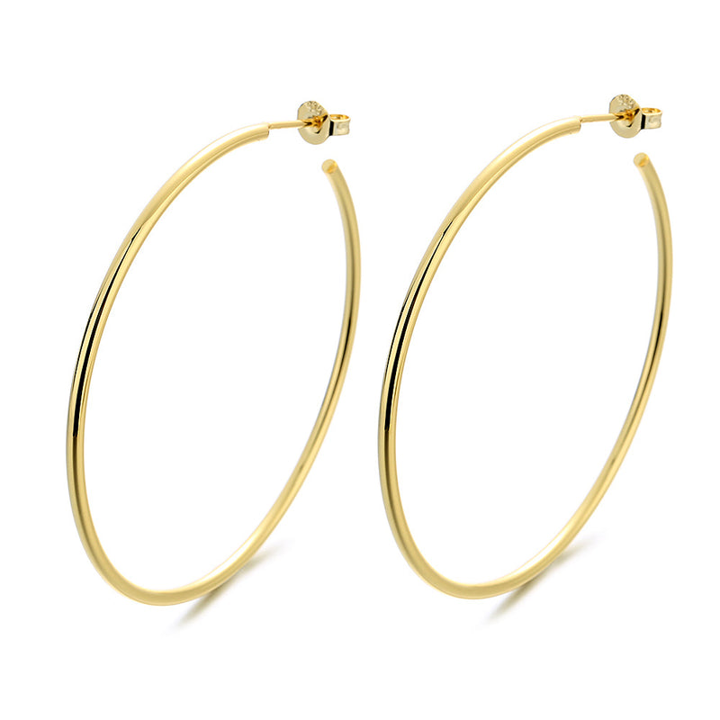Amy and Annette 14K Gold or Sterling Silver Large Hoop Earrings