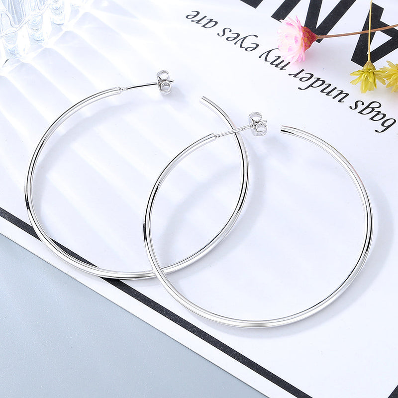 Amy and Annette 14K Gold or Sterling Silver Large Hoop Earrings