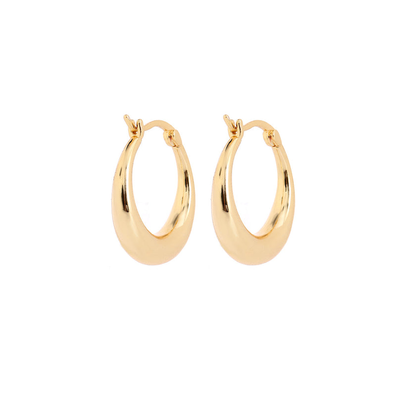 14K Gold Graduated Hoop Huggie Earring