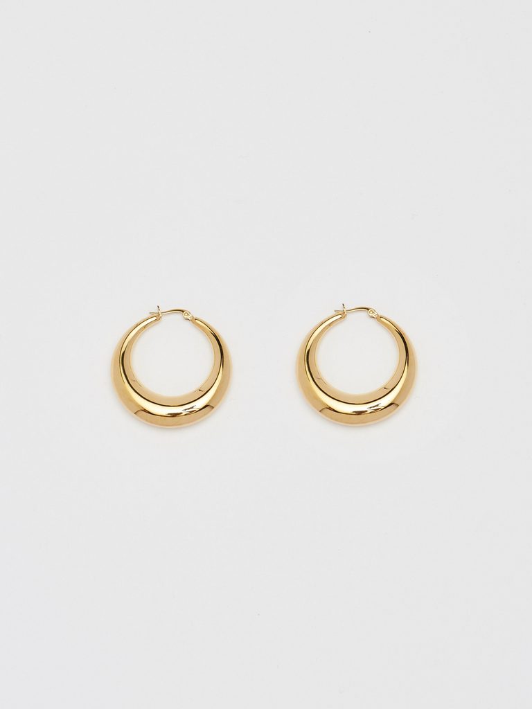 14K Gold Graduated Hoop Huggie Earring