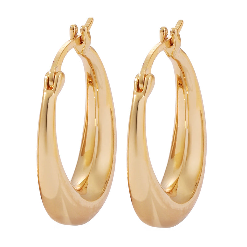14K Gold Graduated Hoop Huggie Earring