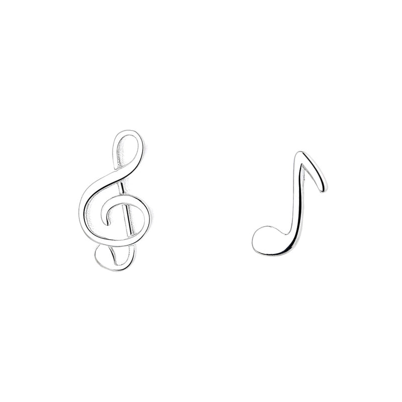 Amy and Annette Sterling Silver Music Notes Stud Earring