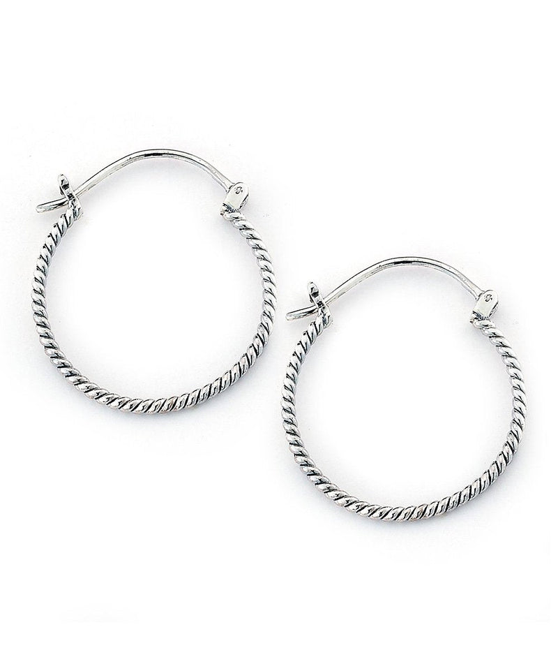 Sterling Silver Twist Hoop Earrings