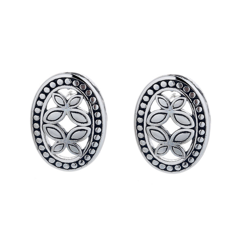 Sterling Silver Oval Artisan Butterfly