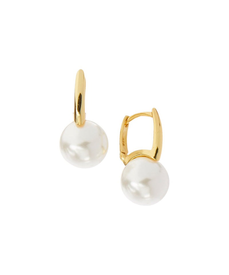 Amy and Annette 14k Gold or Sterling Silver Cultured Pearl Huggie Earring