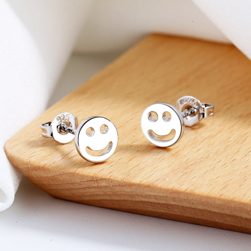 14K Gold or Sterling Silver Smiley Face Earring