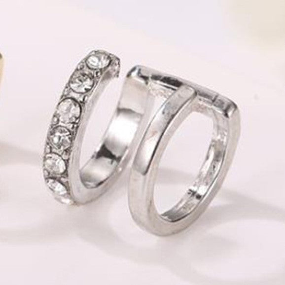 14K Gold Plated Cuff Earrings with crystals