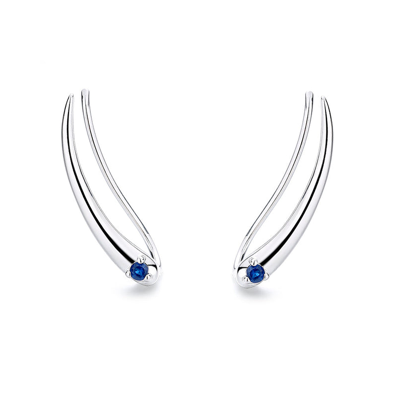 18K White Gold Climber with Genuine Crystals