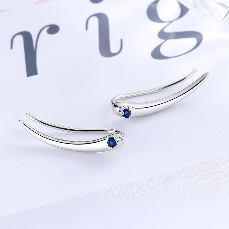 18K White Gold Climber with Genuine Crystals