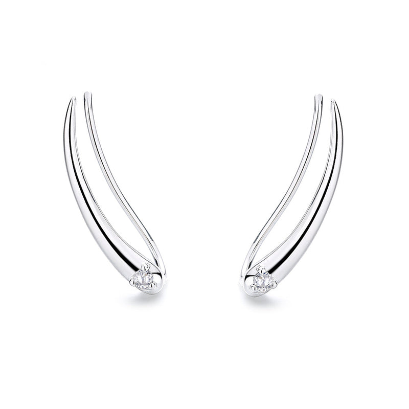 18K White Gold Climber with Genuine Crystals