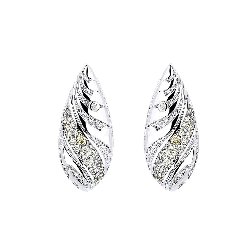 Bali Filigree Artisan Oval Drop Earrings with Citrine Gemstones