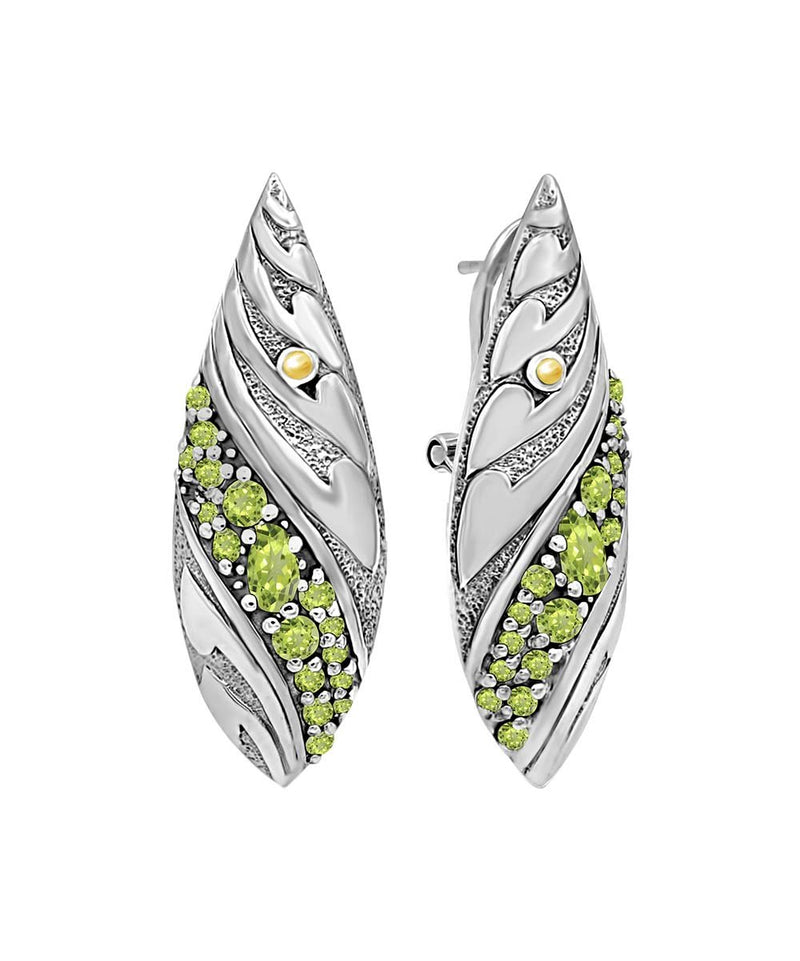 Bali Filigree Artisan Oval Drop Earrings with Citrine Gemstones