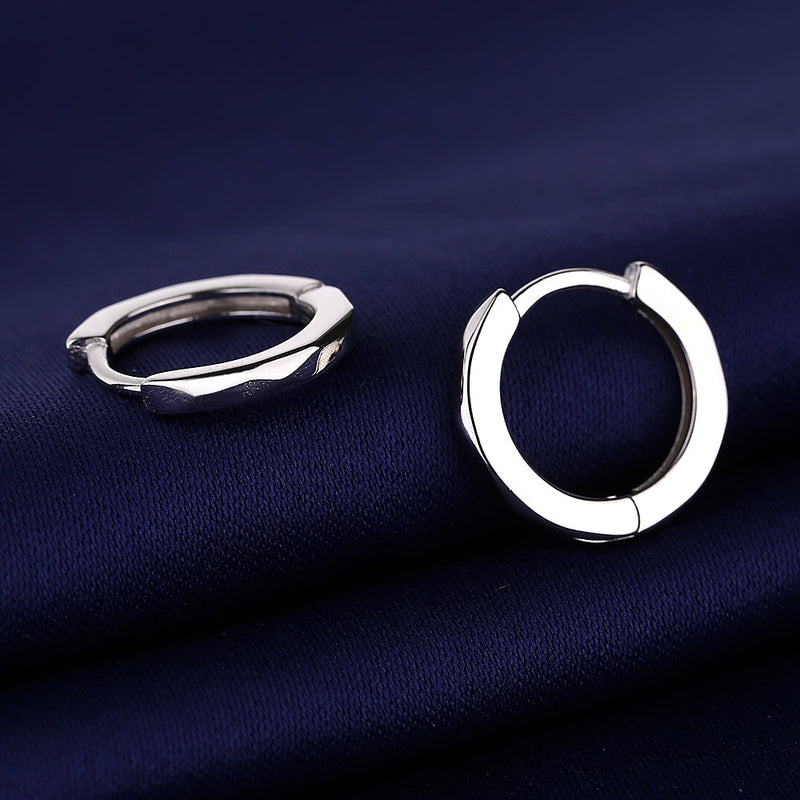 Solid Sterling Silver Huggie Hoop Earrings