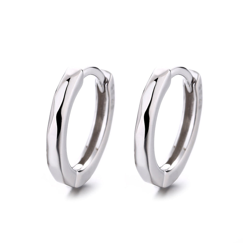 Solid Sterling Silver Huggie Hoop Earrings
