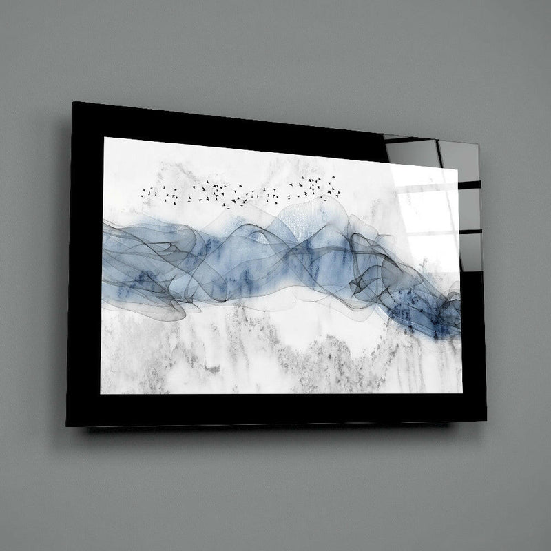 Blue Nebula Glass Wall Art