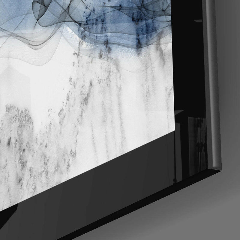 Blue Nebula Glass Wall Art