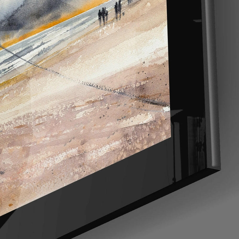 Lonely Kayak Glass Wall Art