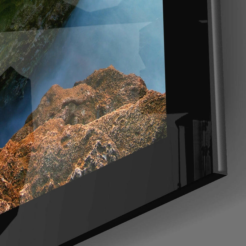 Sunset on the Beach Glass Wall Art