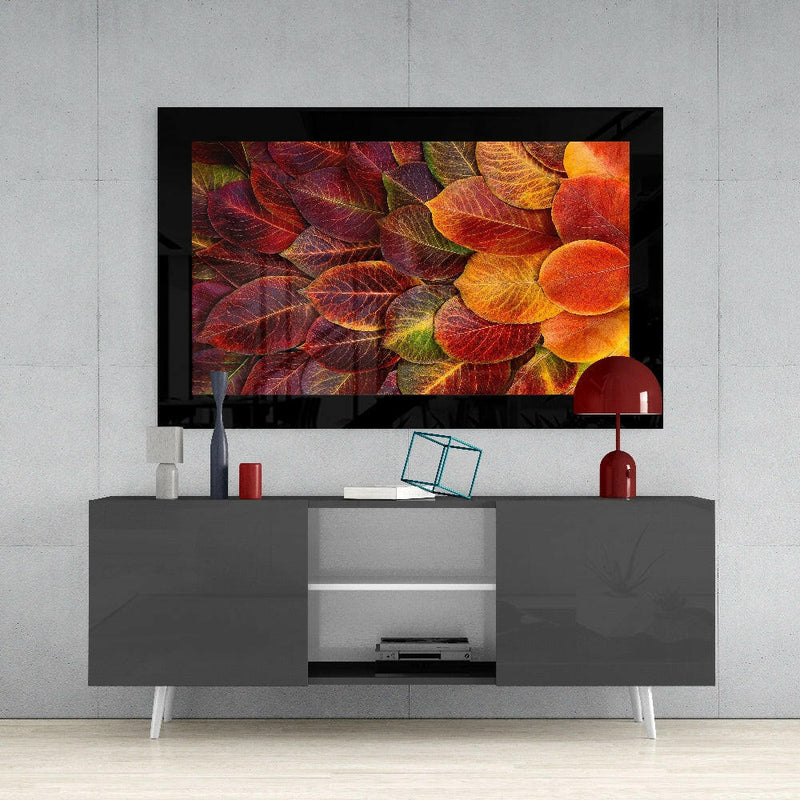 Autumn Leaves Glass Wall Art