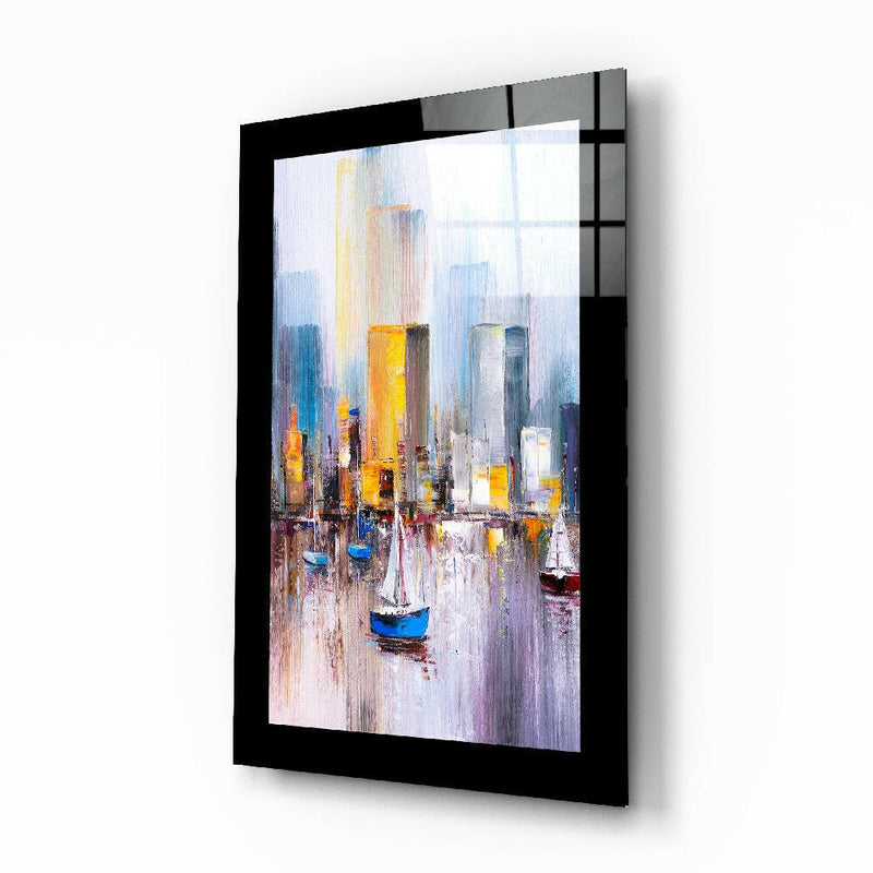 Sailboats Glass Wall Art