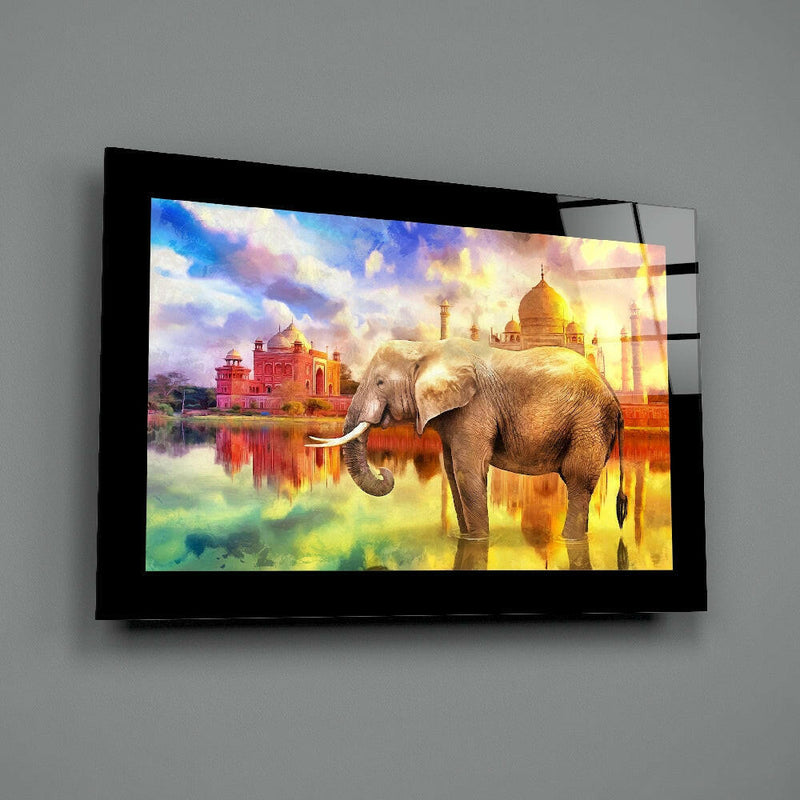 Elephant Glass Wall Art