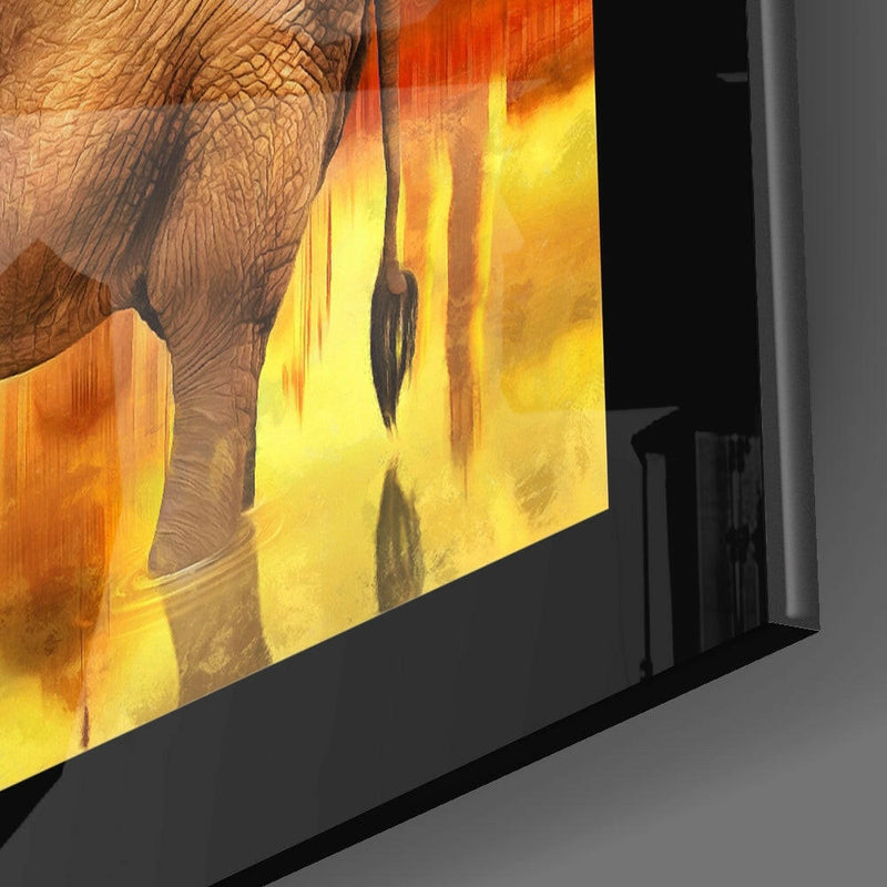 Elephant Glass Wall Art