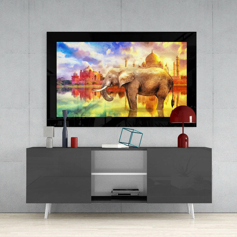 Elephant Glass Wall Art