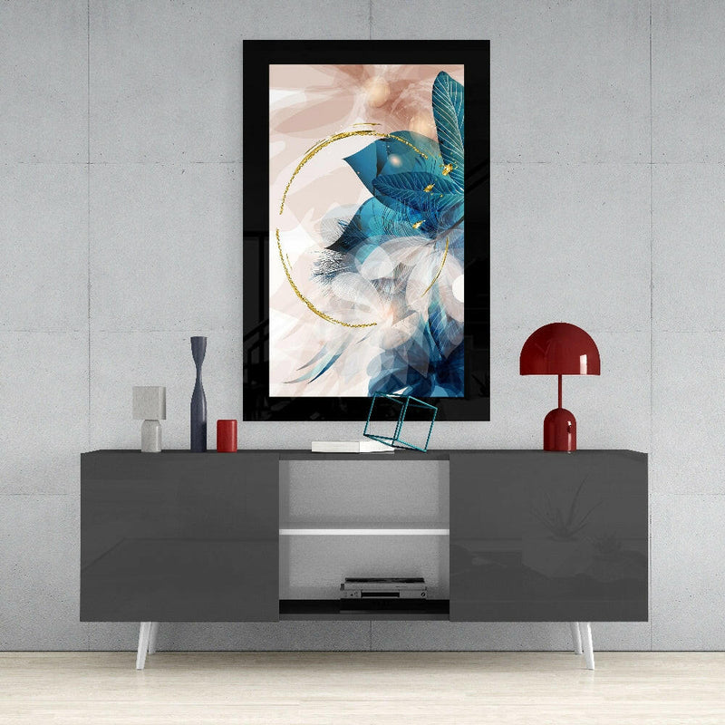 Abstract Leaf Glass Wall Art
