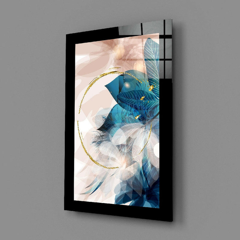 Abstract Leaf Glass Wall Art