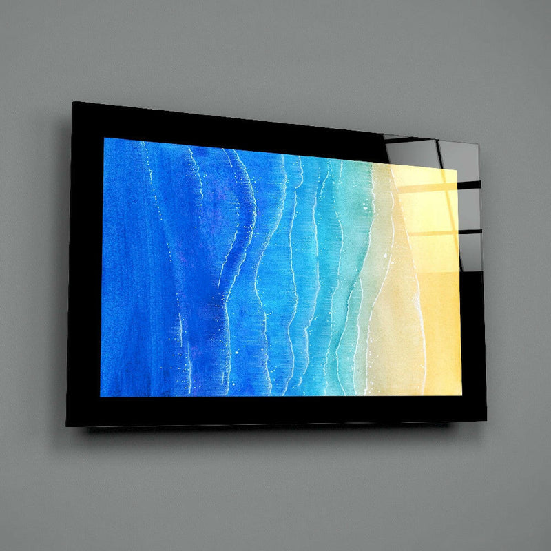 Sun Sea Beach Glass Wall Art