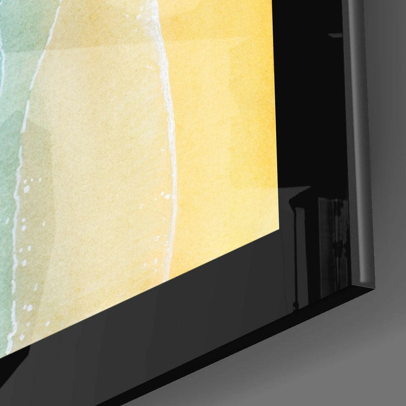 Sun Sea Beach Glass Wall Art