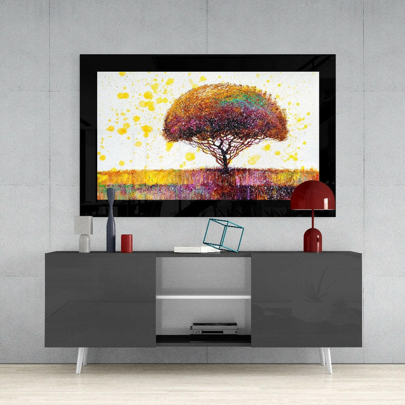 Colorful Dream Tree Glass Wall Art