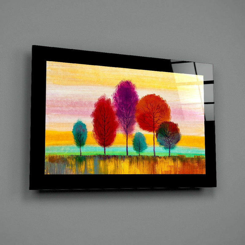 Pastel Trees Glass Wall Art