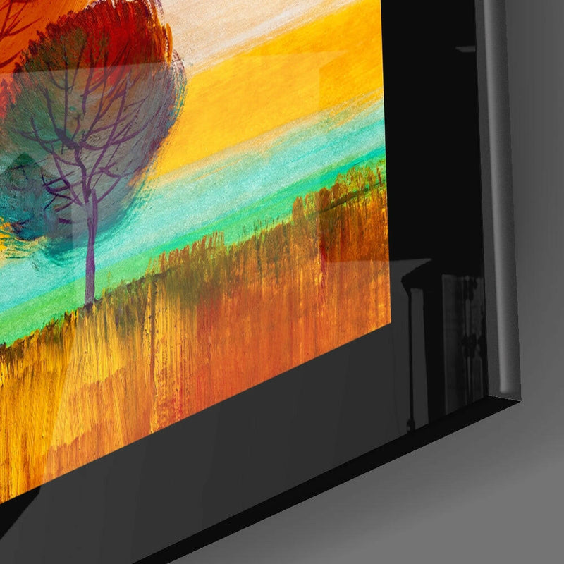 Pastel Trees Glass Wall Art