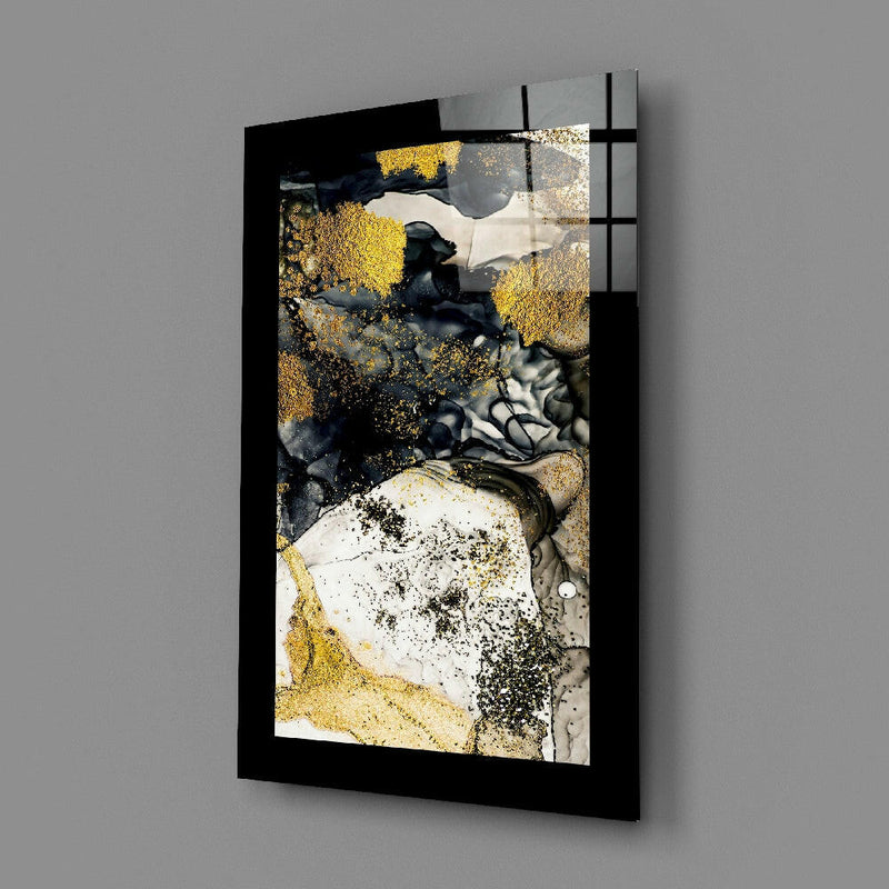 Gold Powder Graphite Glass Wall Art