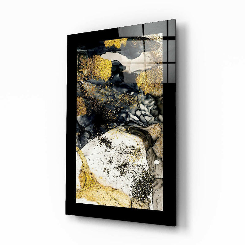 Gold Powder Graphite Glass Wall Art