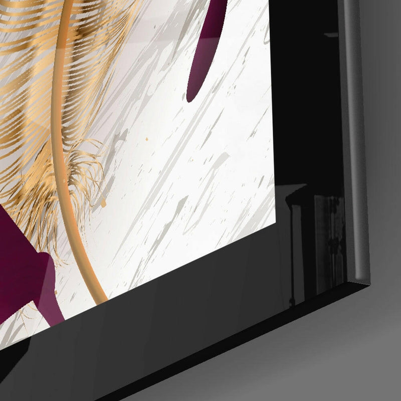 Harmonious Purple Leaf Glass Wall Art