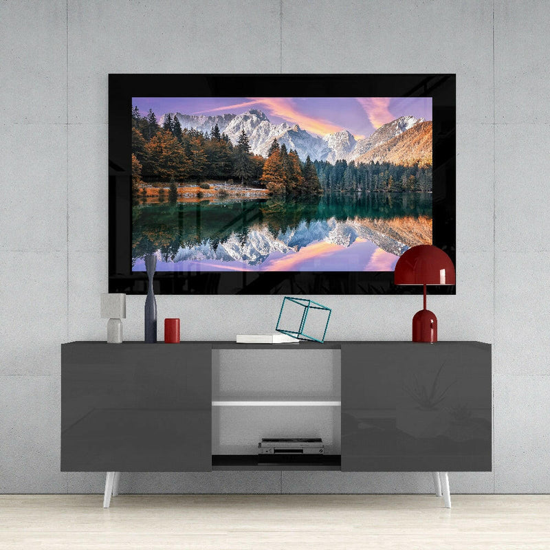 Glacier Lake Glass Wall Art