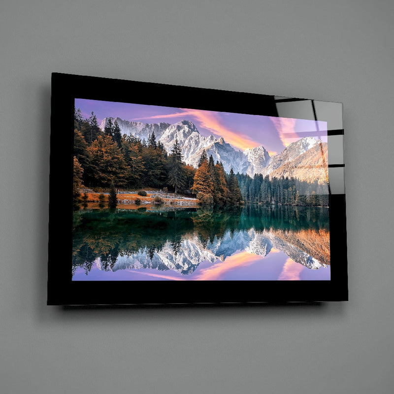 Glacier Lake Glass Wall Art