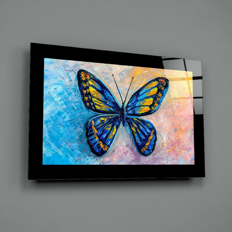 Colorful Butterfly Glass Wall Art