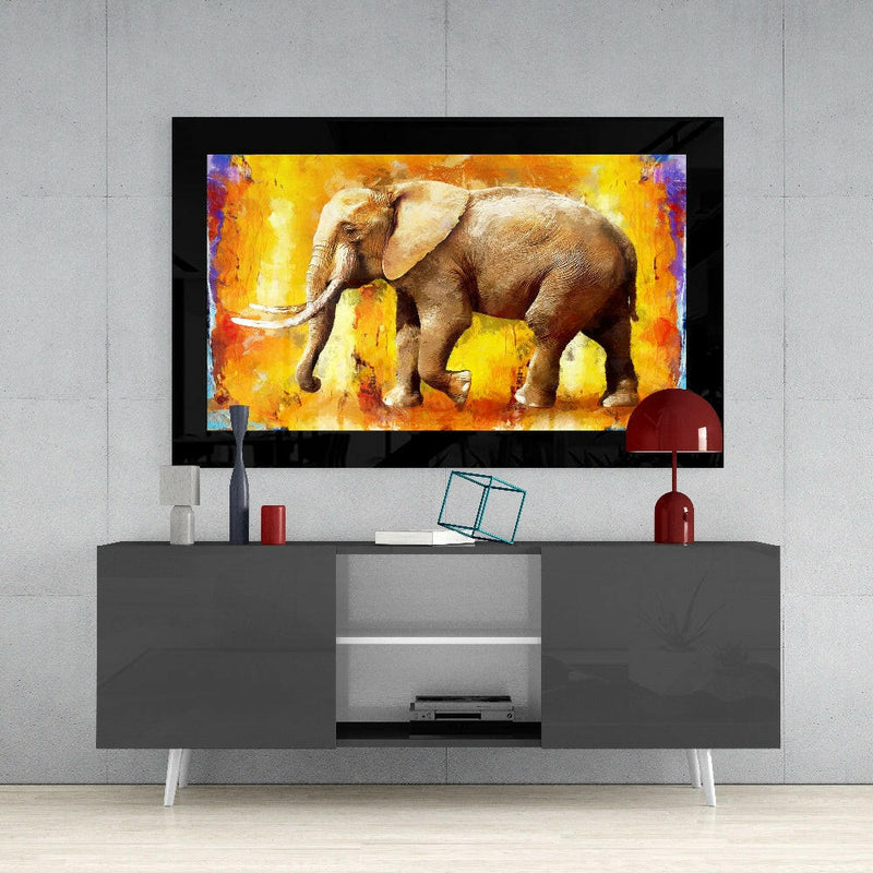 Elephant Glass Wall Art